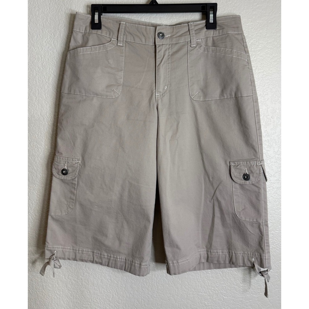 Gloria Vanderbilt‎ Womens 8 Tan Cargo Shorts Pockets Preppy Safari Going Out